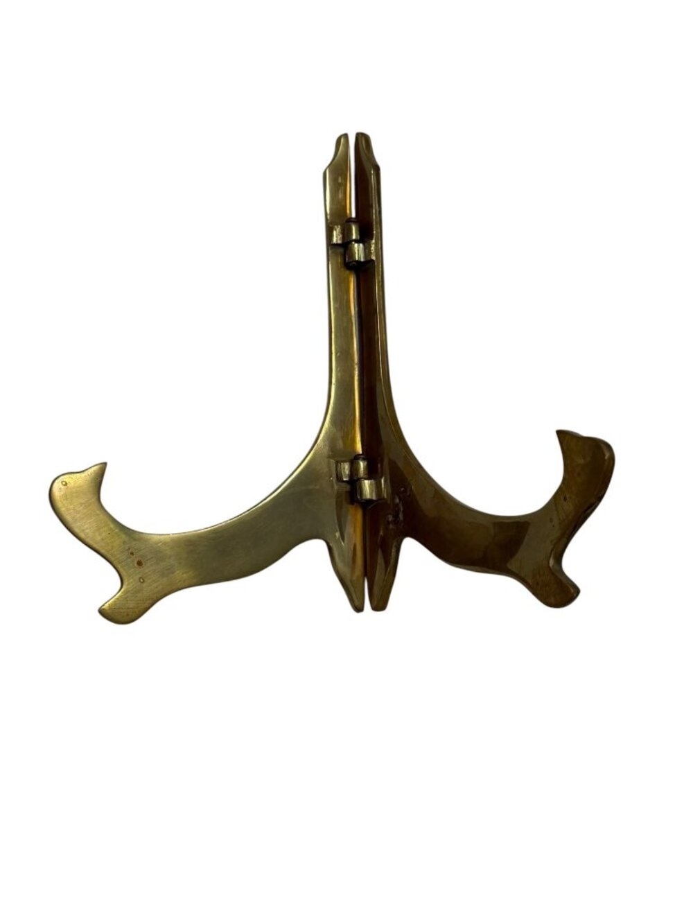 Vintage Pier 1 Solid Brass Folding Display Easel Plate Picture Stand 7 Inch